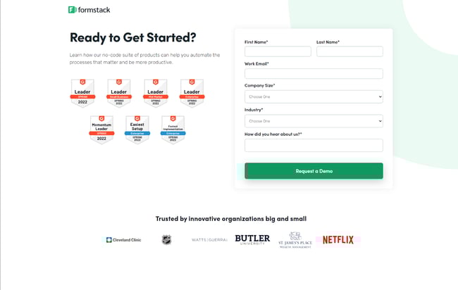 Customer feedback tools, Formstack