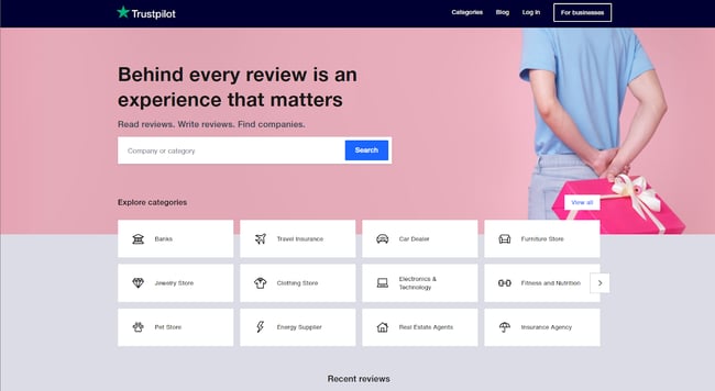 Customer feedback tools, TrustPilot